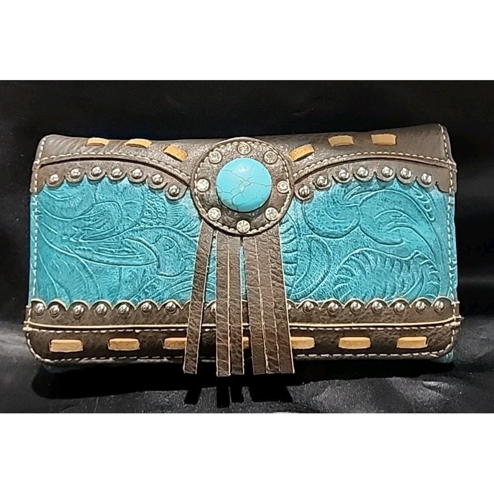 Texas West Fashion Wallet Rhinestone & Turquoise